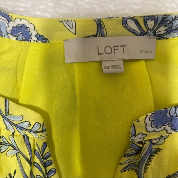 LOFT Trellis Yellow Floral Garden‎ Ruffle Midi Dress Women's XSP - Picture 5 of 13